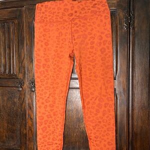 Beyond Yoga Orange Leopard Print Leggings